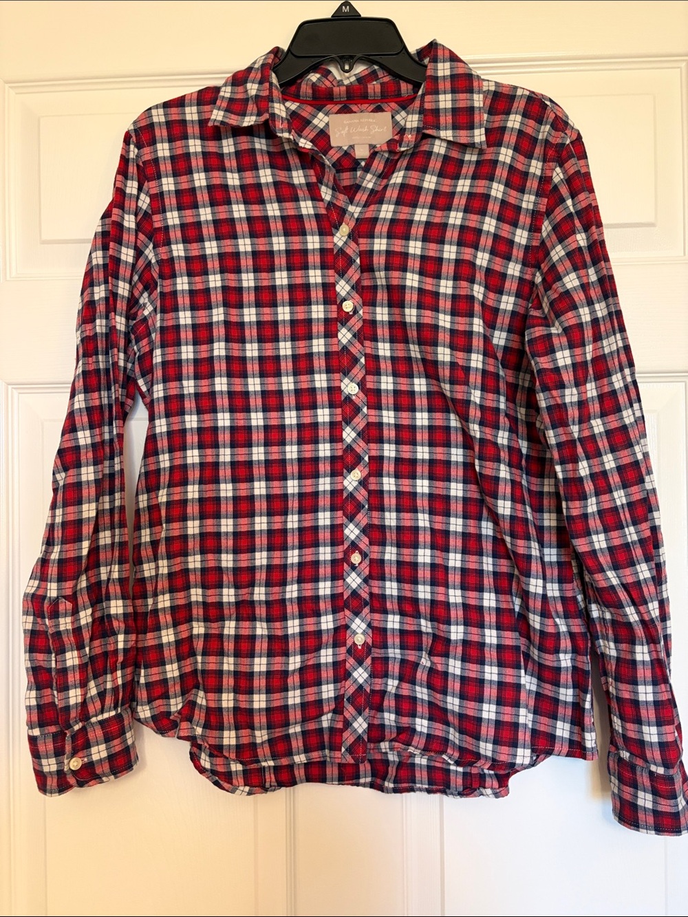 Banana Republic Red and White Plaid Kids Button-Down Shirt